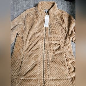 Calvin Klein Camel colored zip up.  Soft material, pockets. NWT
